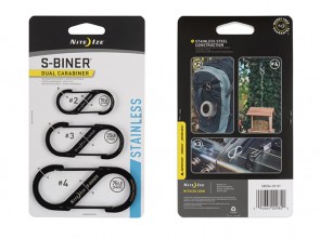 Karabin S-Biner Set Črn Nerjaveče Jeklo